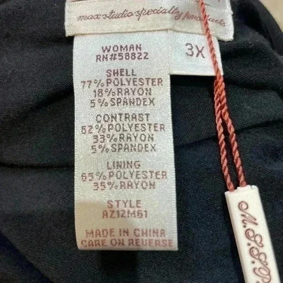 M.S.S.P. Black Mid-Length tiered with a puffed Cap sleeve Size 3X - Picture 6 of 8